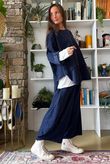 Bateau Needlecord Lazy Layer Top Navy